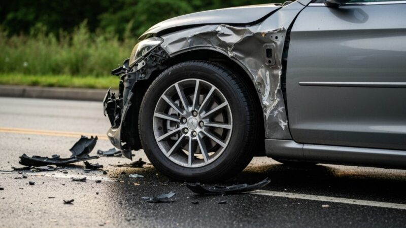 Kierowca uszkodził Citroena podczas cofania i uciekł – nie zauważył kamery w paczkomacie